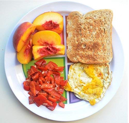 Choose Myplate Portion Control Real Plate- Nutrition Plate For Health Education, And Balanced Meal Planning. Stackable, Microwav