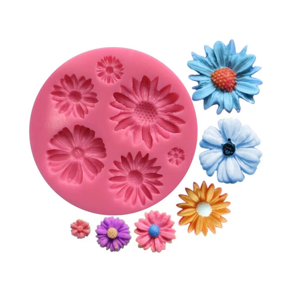Flower Silicone Moulds Fondant Silicone Molds Sunflower Silicone Molds Cookie Buiscuit Baking Molds Fondant Chocolate Molds Diy