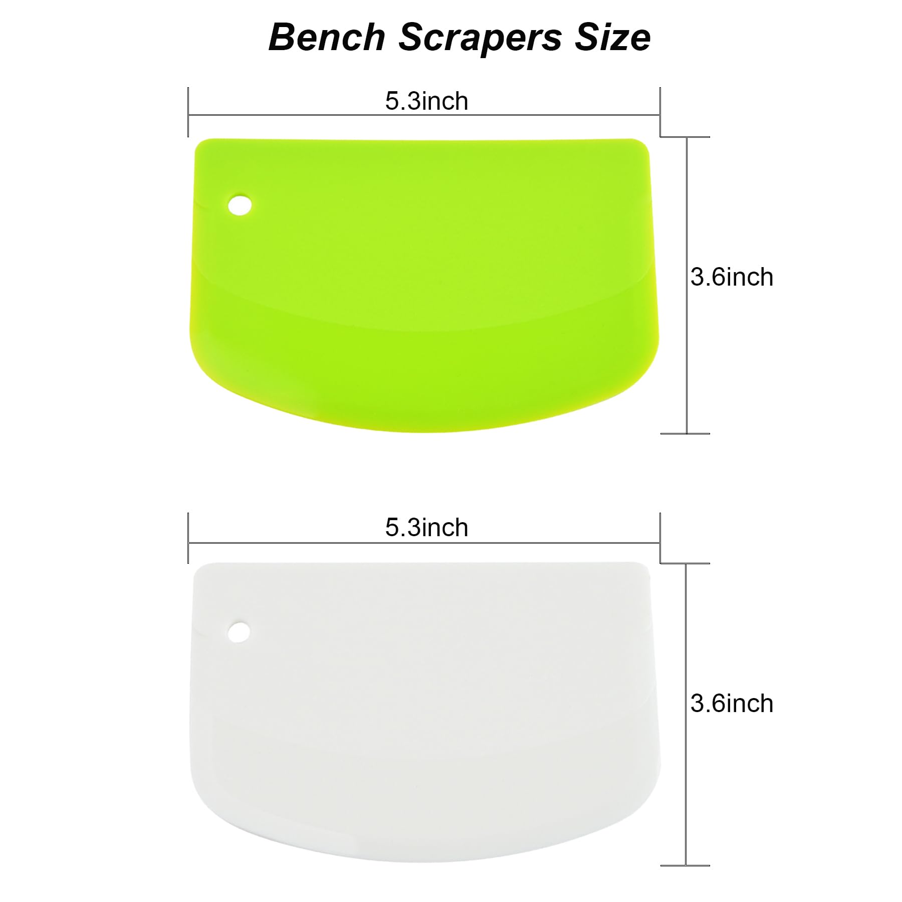 Handlive 2 Pcs Dough Scraper And 3 Pcs Stainless Steel Cake Icing Spatula For Baking, Flexible Bowl Scraper Dough Cutter Bench S