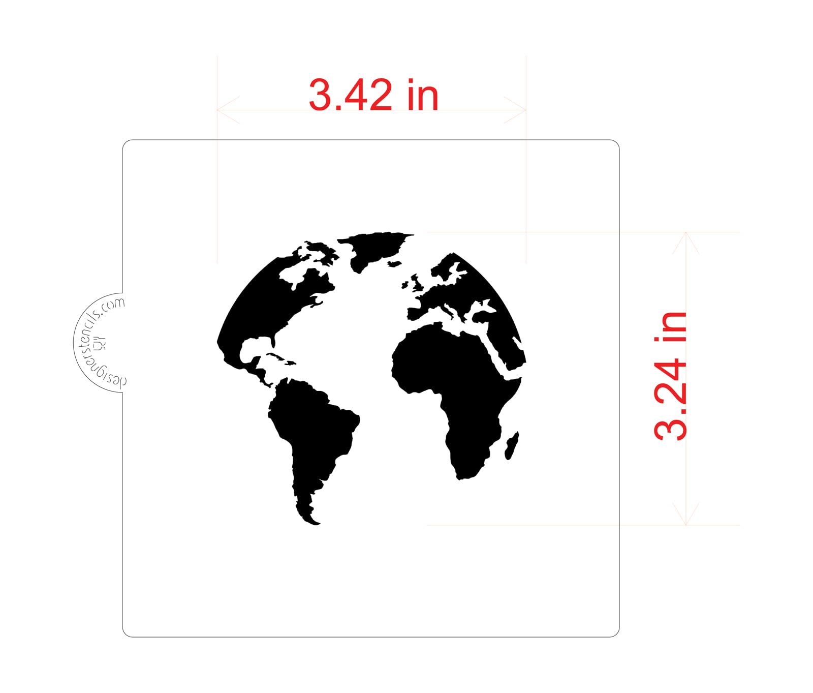 World Map (Globe) Cookie And Craft Stencil | World Map Cake Stencil Airbrush Painting Cookies | Cake Decorating Stencil World Ma