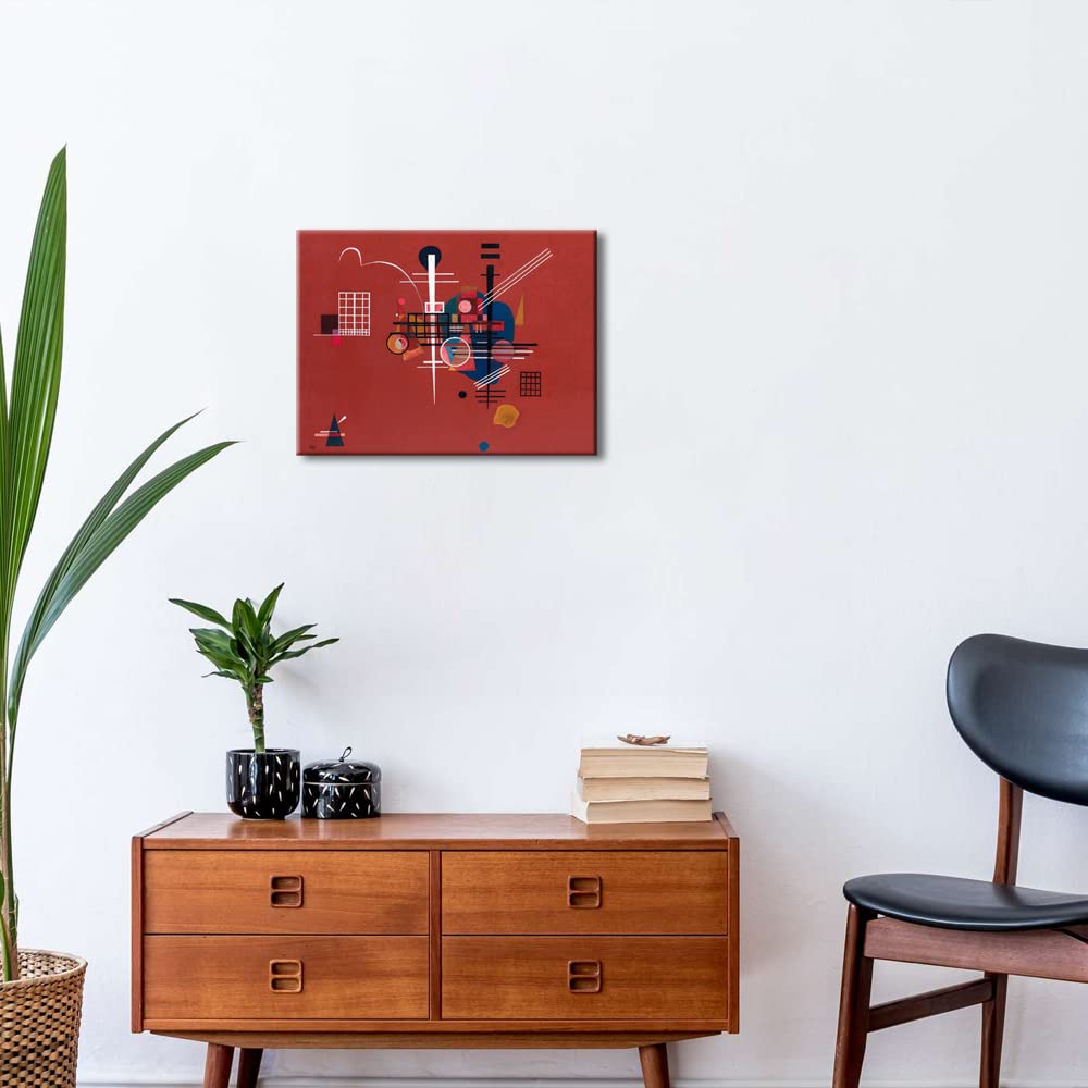 Wieco Art Canvas Prints Dull Red,1927 By Wassily Kandinsky Classic Art Reproductions Canvas Wall Art For Home Decoration