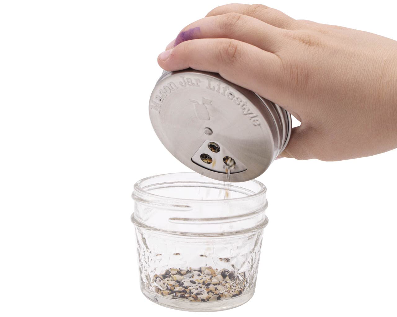 4 Pack Stainless Steel Spice Shaker Lid For Mason Jars (Regular Mouth)