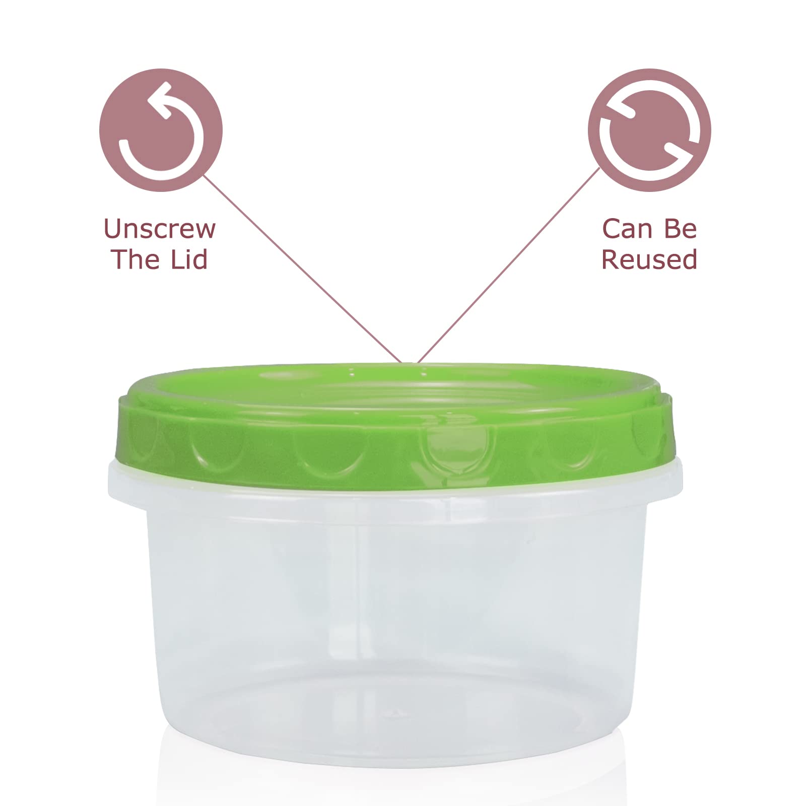 Jucaifu 8 Ounce Reuseable Small Plastic Freezer Storage Container Jars With Screw Lid For Food Snacks Lunch(8Pcs, Green)