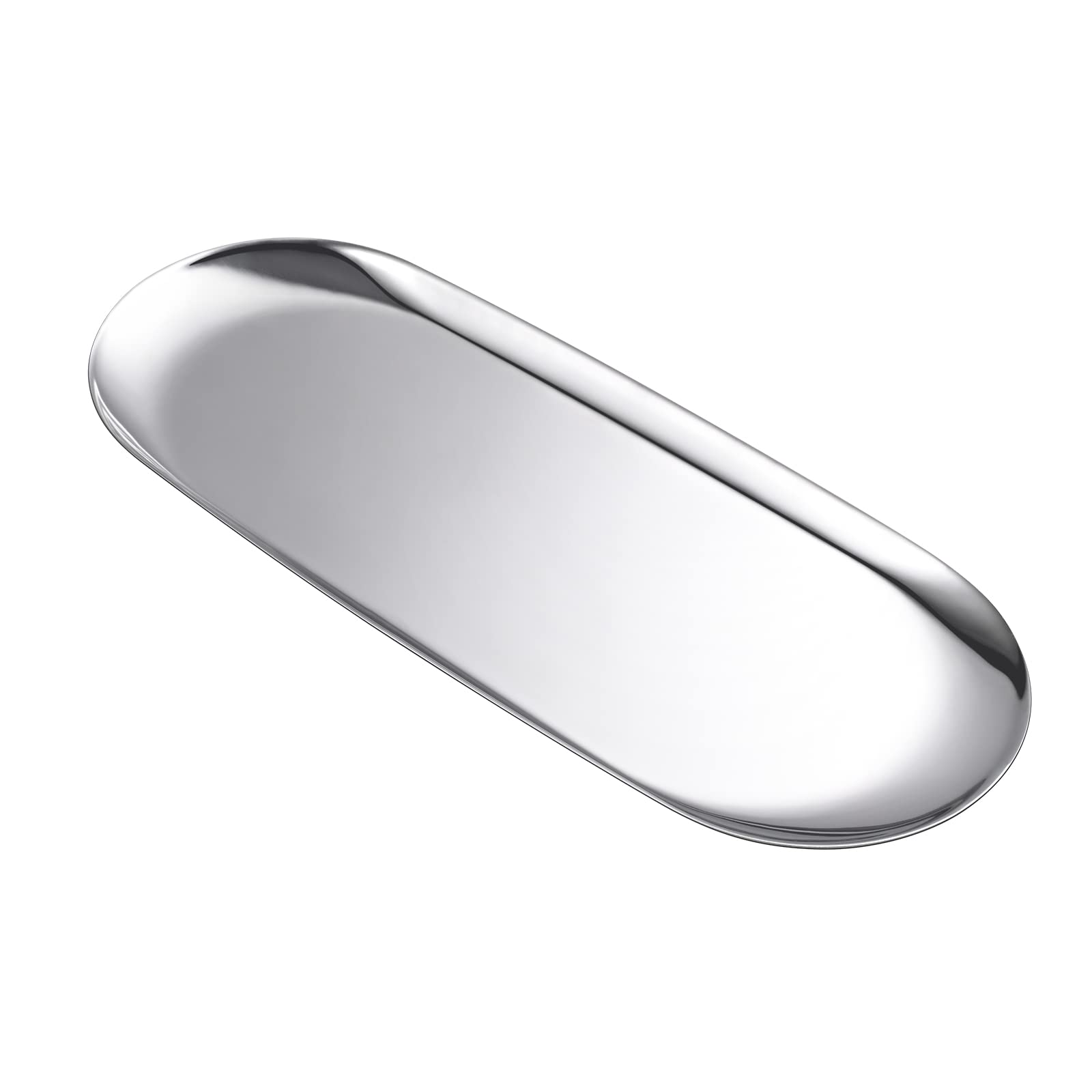 Luvtree Oval Stainless Steel Tray Decor For Coffee Table Living Room,Bathroom Accessory Vanity Tray,Jewelry Dish Aesthetic,Perfu