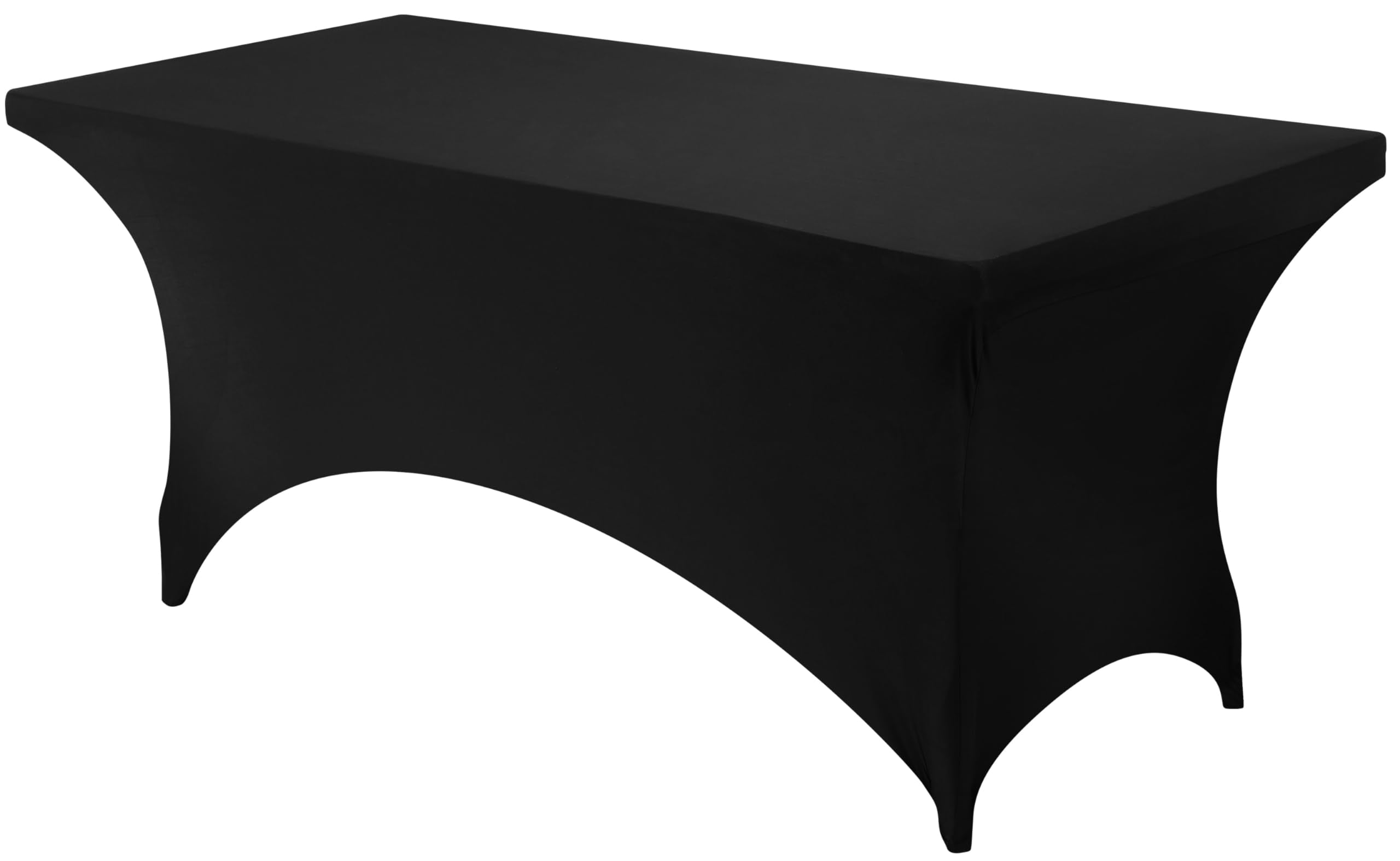 Utopia Kitchen Spandex Tablecloth 1 Pack [6Ft, Black] 200 Gsm Tight, Fitted, Washable And Wrinkle Resistant Stretch Rectangular