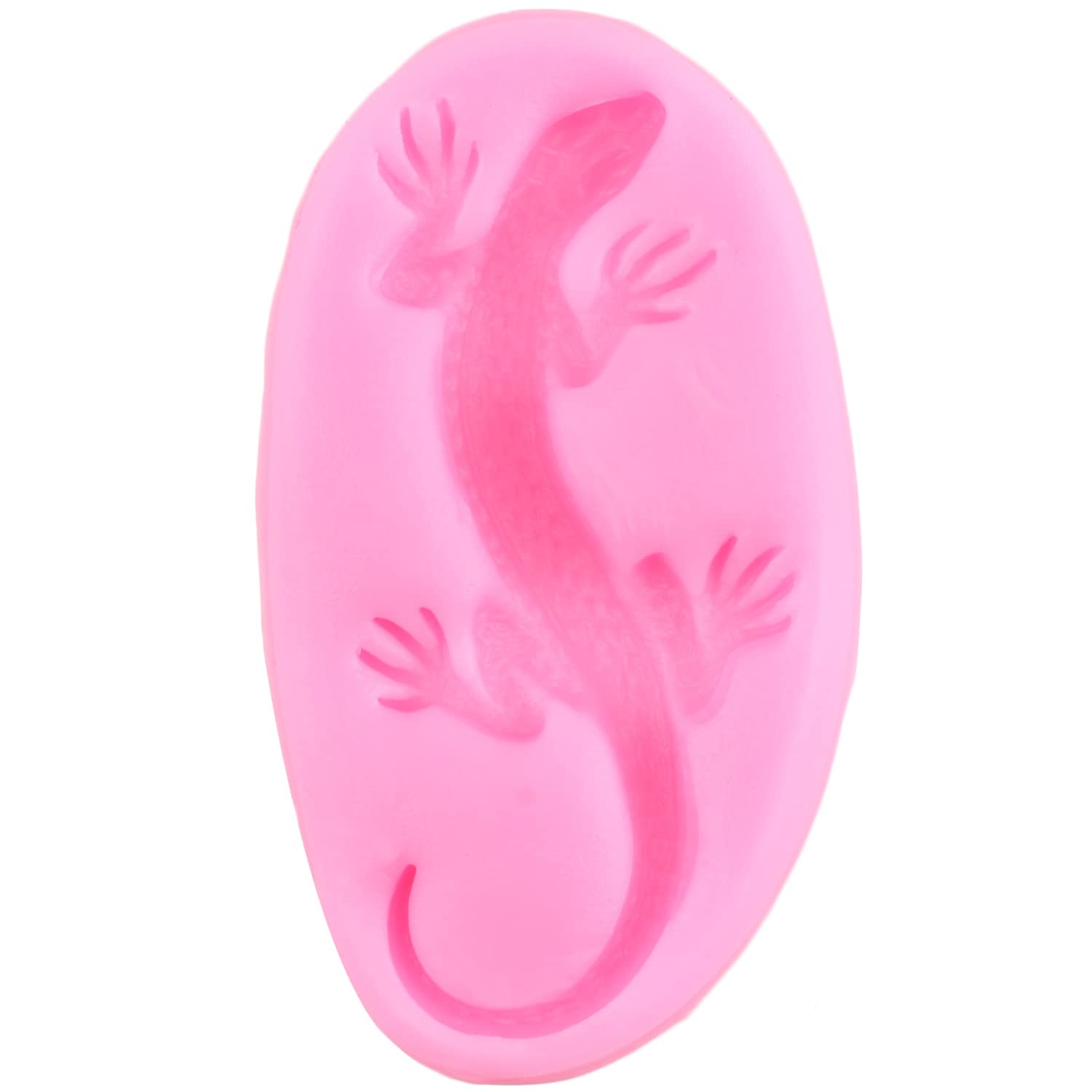 Rfghac 3D Lizard Gecko Silicone Fondant Molds For Cake Decoration Cupcake Topper Polymer Clay Gum Paste Set Of 3