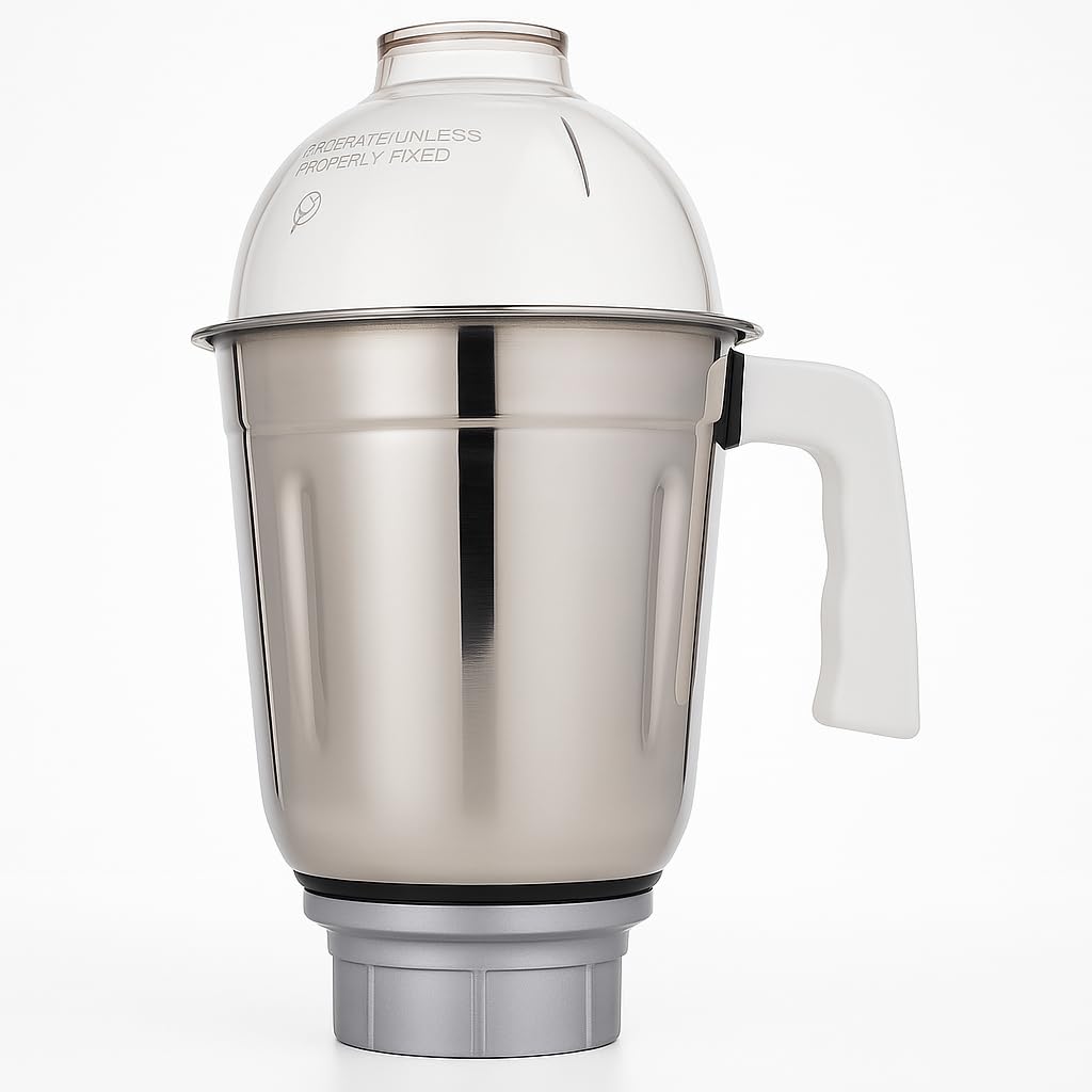 cooker&mixer CM514 Mixer Jar (Stainless Steel, Metal Base) SUITABLE FOR PREETHI MIXER GRINDERS LIKE POPULAR,ECO, ZODIAC, BLUE L