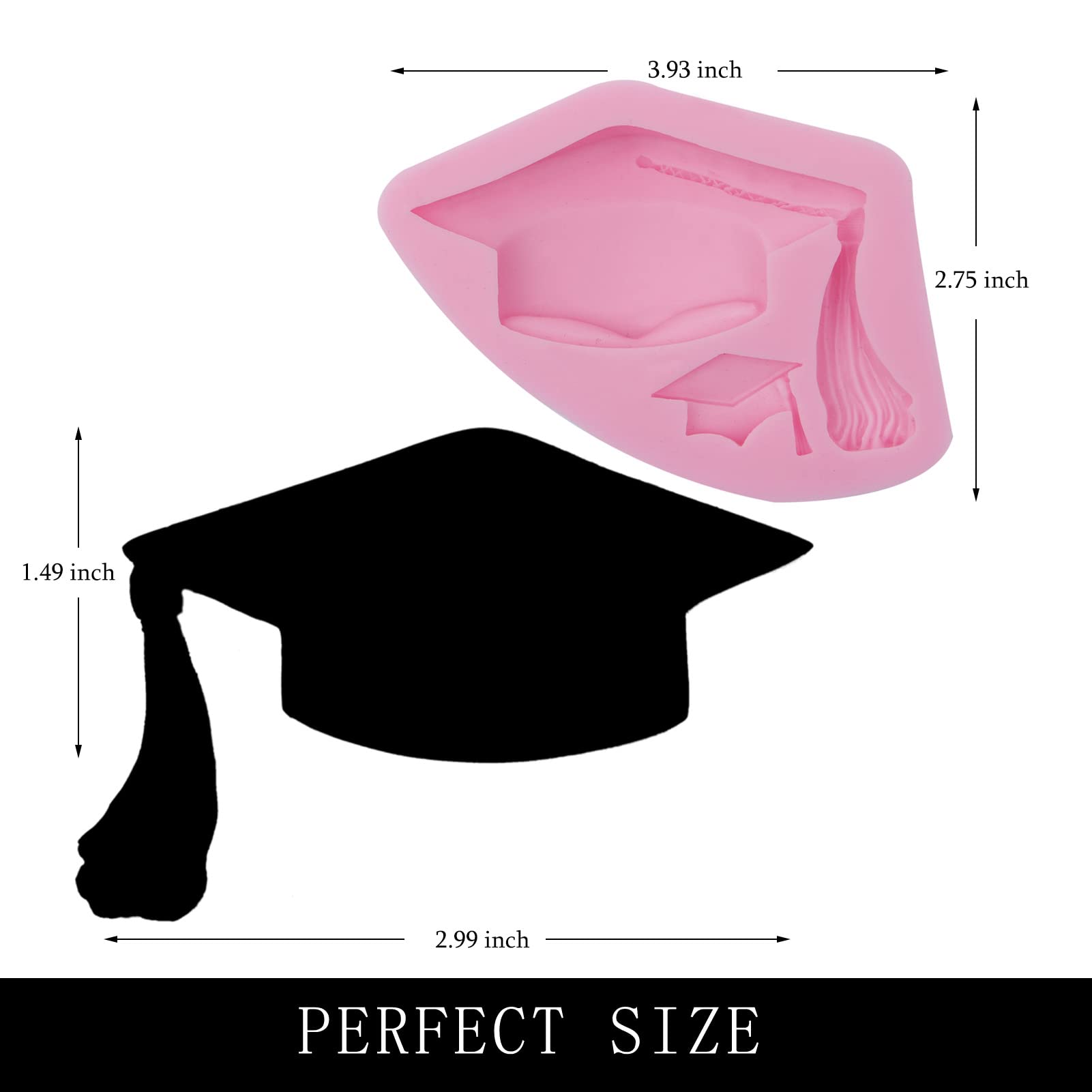 Doctoral Cap Fondant Molds, Graduation Silicone Chocolate Mould, For 2022 Kids Graduation Celebration Cake Decoration, Cupcake T