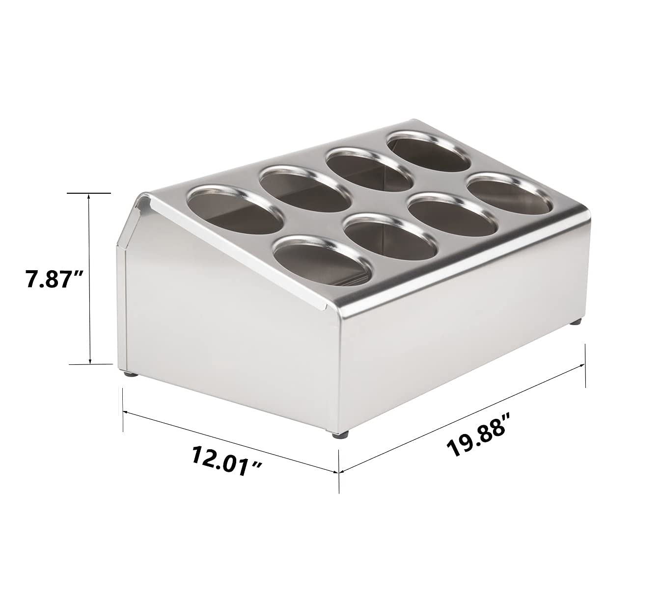 Tonchean Commercial Utensil Holder For Kitchen Counter, Silverware Organizer 8 Cups Large Utensil Holder Stainless Steel For Res