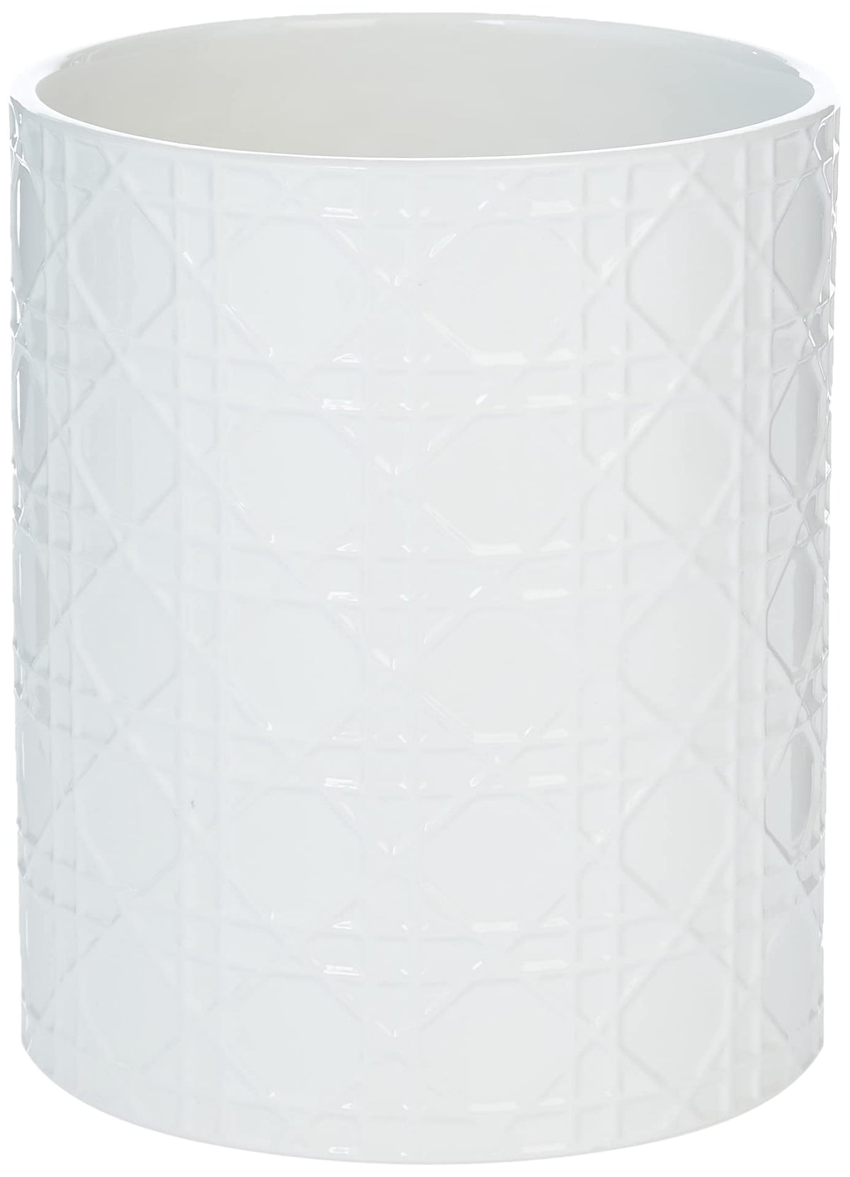 Kassatex Arn-Wb Rattan Wastebin, White