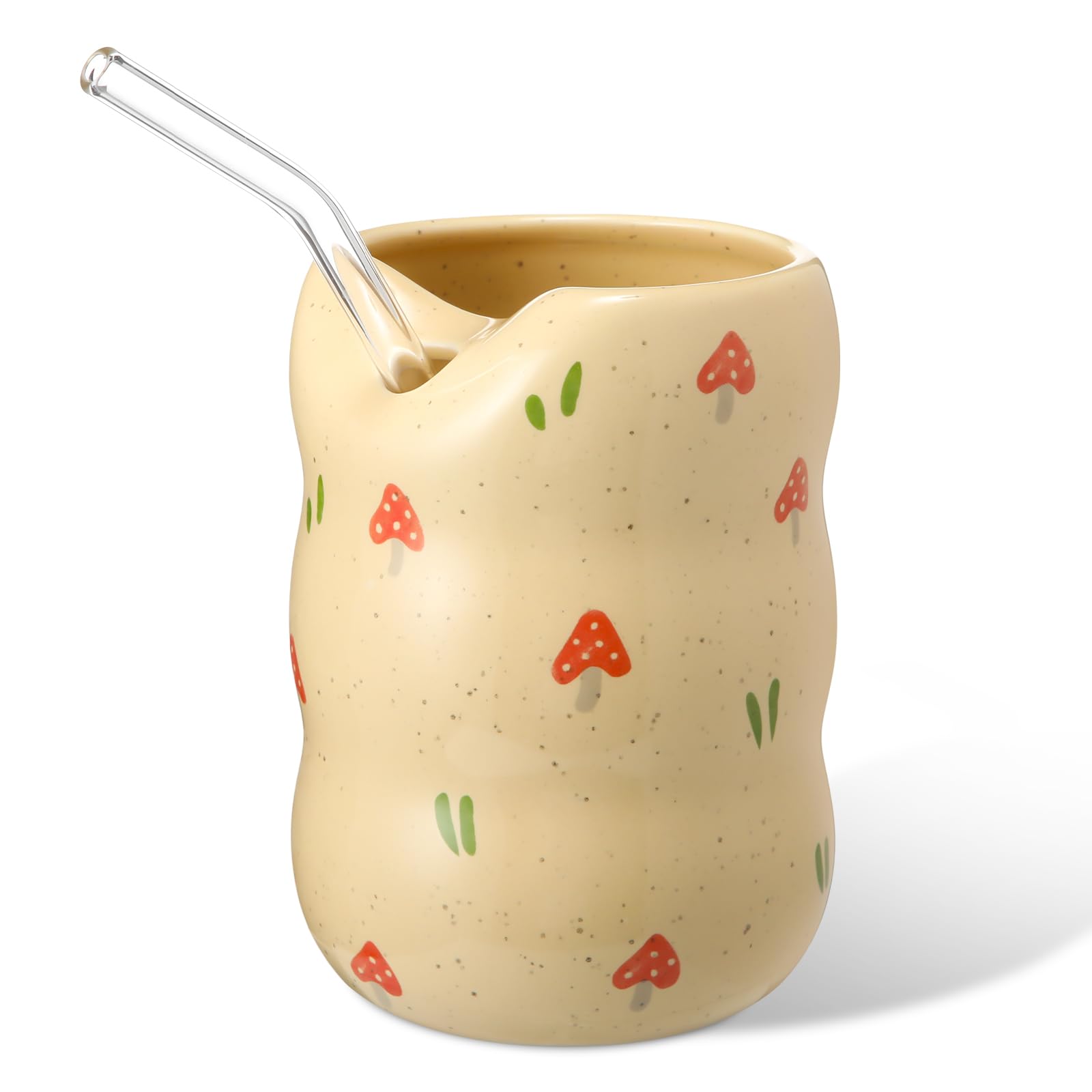 Thenshop Ceramic Coffee Mug with Sip Hole 13.5 oz