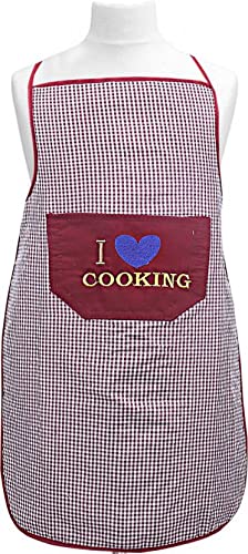 Shreyansh Smart Care Home Kitchen Apron (Plus Size, Checkered Pattern Black1)