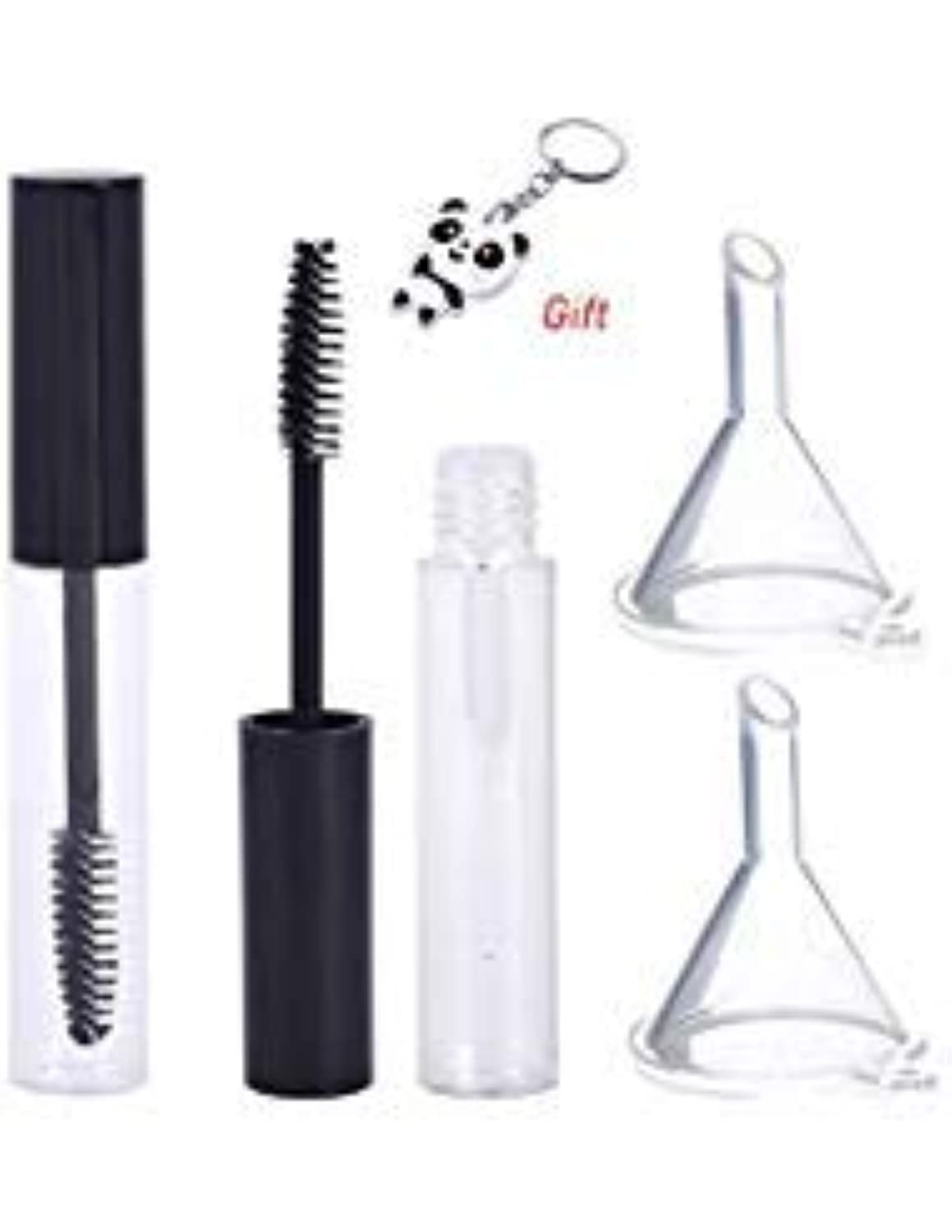 2Pcs 10Ml Empty Mascara Tube With Eyelash Wand, Eyelash Cream Container Bottle With Funnels Transfer Pipettes For Travel, Home