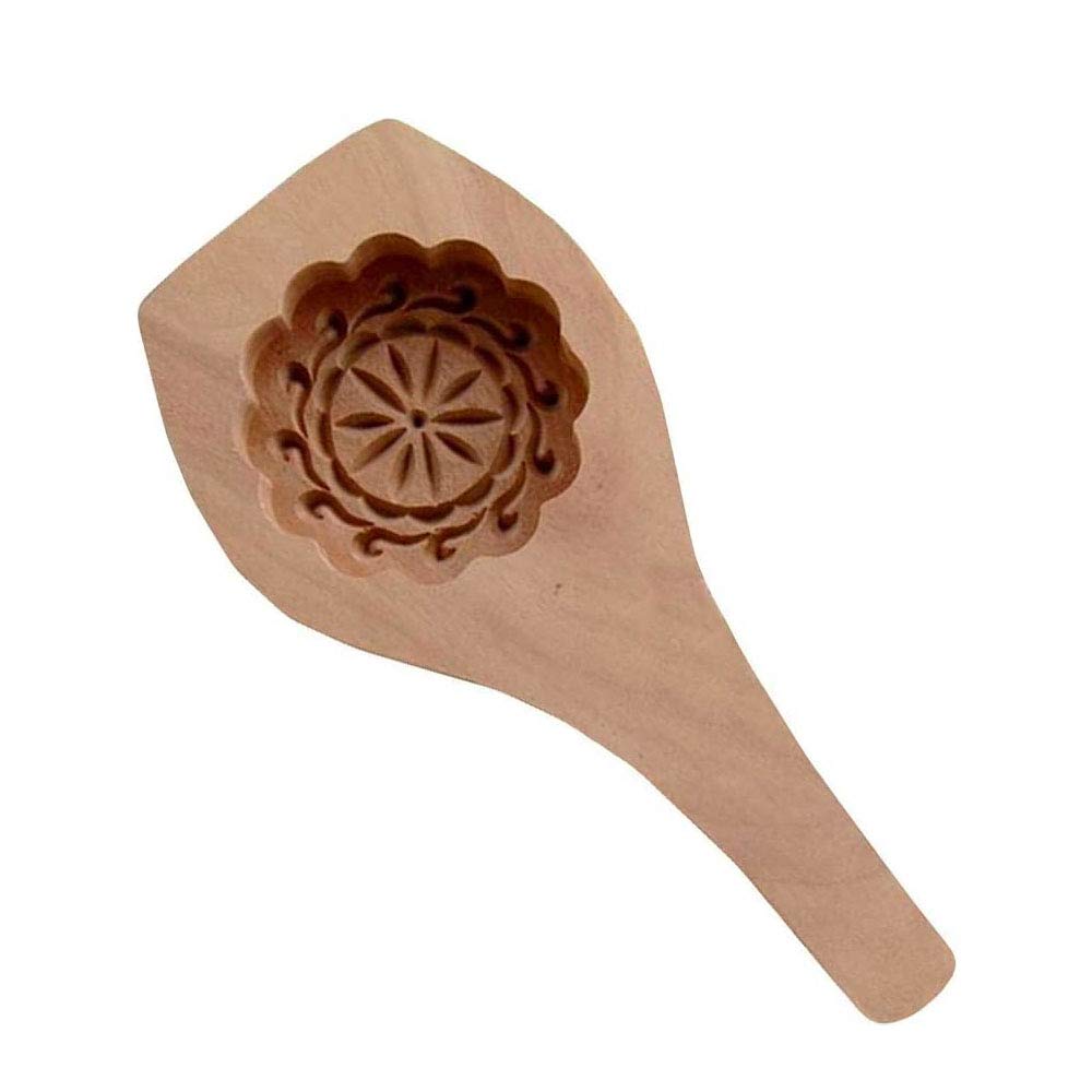 Killer'S Instinct Outdoors Carved Round Wooden Mould Press Mooncake Mold Middle Eastern Cookie & Cake Mold 2-1/2'' Diameter 1/2'
