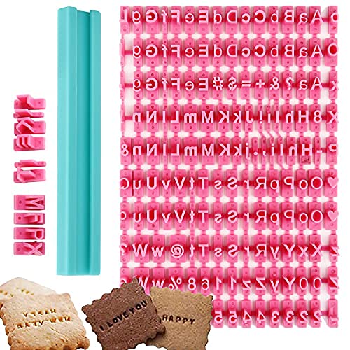 160 Letter Stamps Set For Fondant Clay Cookie Biscuit Stamps, Personalised Baking Alphabet Number Diy Words Message Stamp Mold (