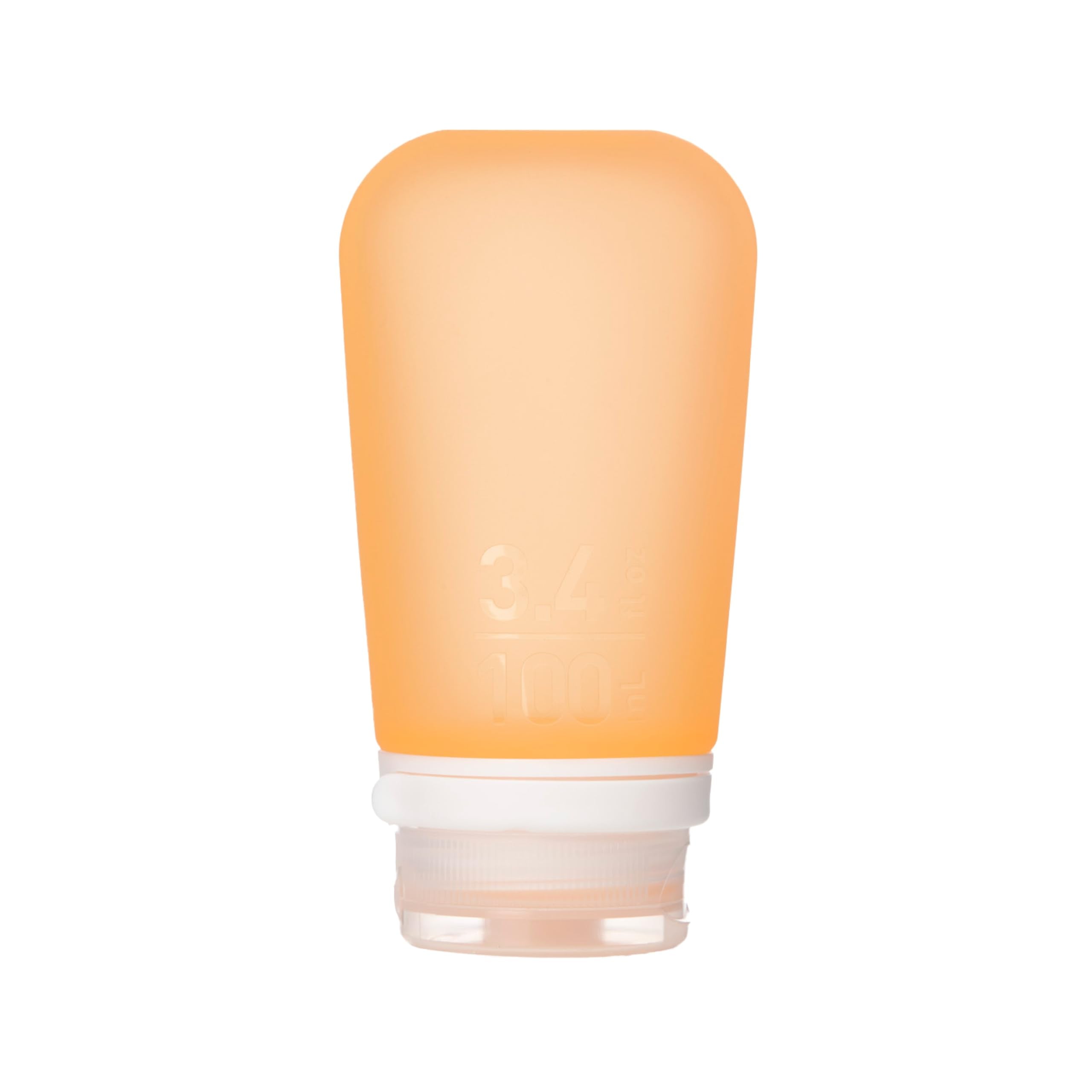 Humangear Gotoob+ (Large) | Refillable Silicone Travel Bottle | Locking Lid | Food-Safe Material | Orange, Large (3.4 Fl.Oz.; 10