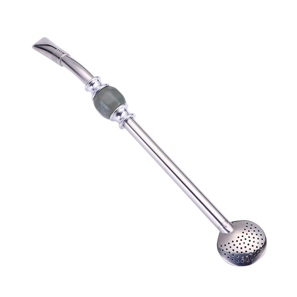 Heavenglow Stainless Steel Yerba Mate Straw Spoon Bombilla Tea Strainer Colander  Gray