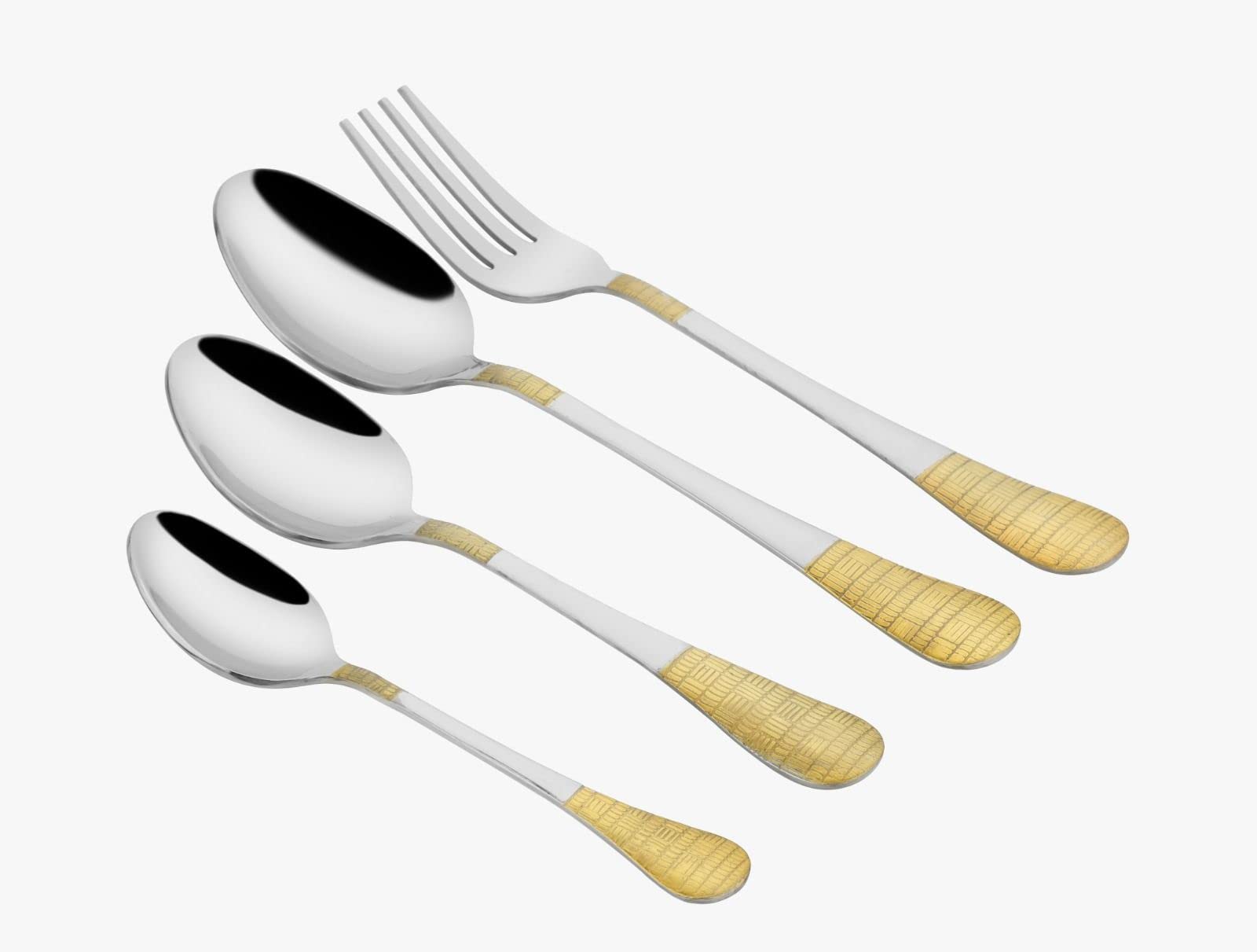 Nora 24 Karat Like Gold Plated Cutlery Set  24Pcs | Or | Kanak Masala Box/Spice Box/Storage/Organiser For Kitchen (Dia9 Inch)