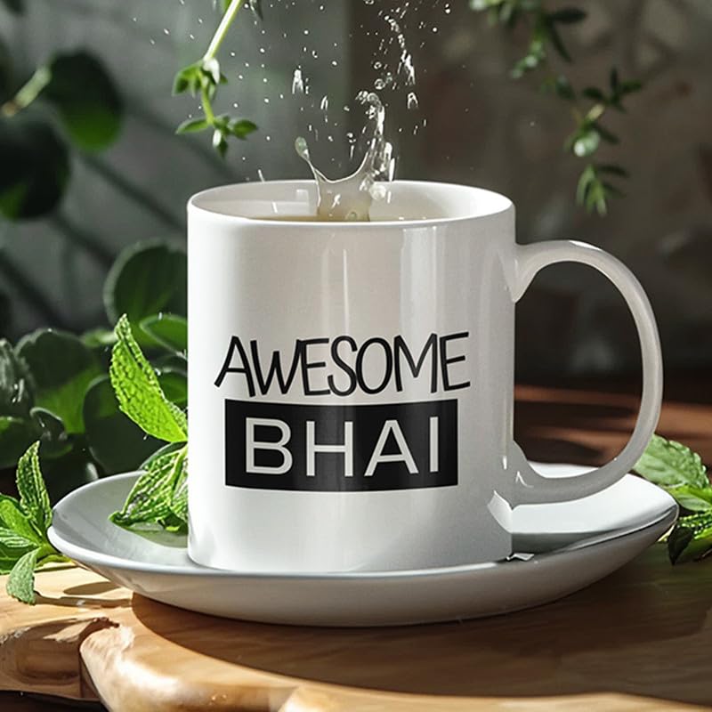 KivStar Rakhi for Brother with Printed Ceramic Mug and Keychain Combo |Pack of 5 (Printed Mug, Keychain,Roli Chawal, Rakhi,Greet