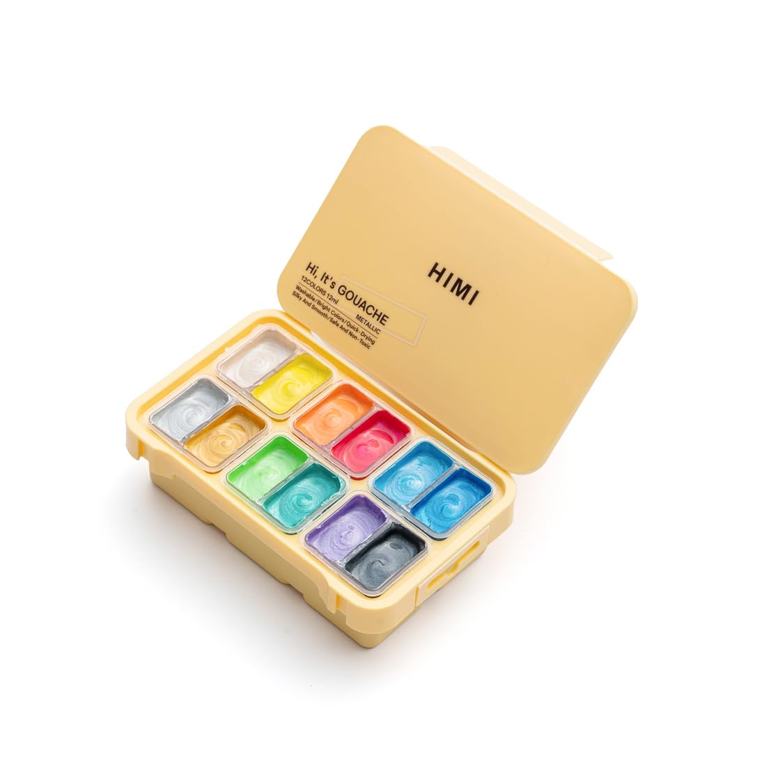 Thoovi - Himi - Metallic Gouache Paints - 18 X 30 Ml - Yellow Case