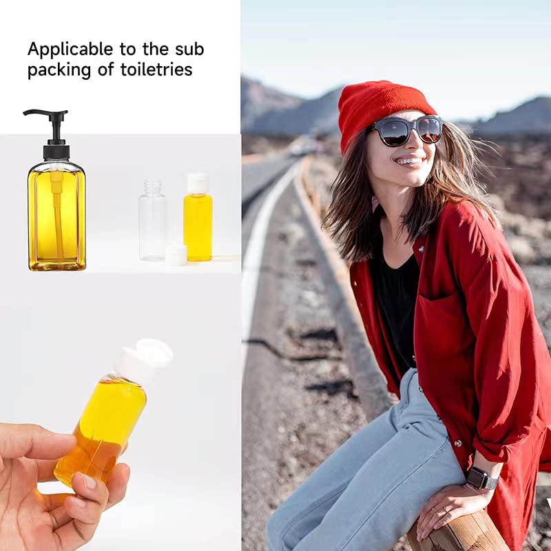 50 Pack 1.7Oz/50Ml Travel Plastic Empty Bottles Mini Hand Sanitizer Bulk Travel Size With Flip Cap, Squeezable Refillable Contai