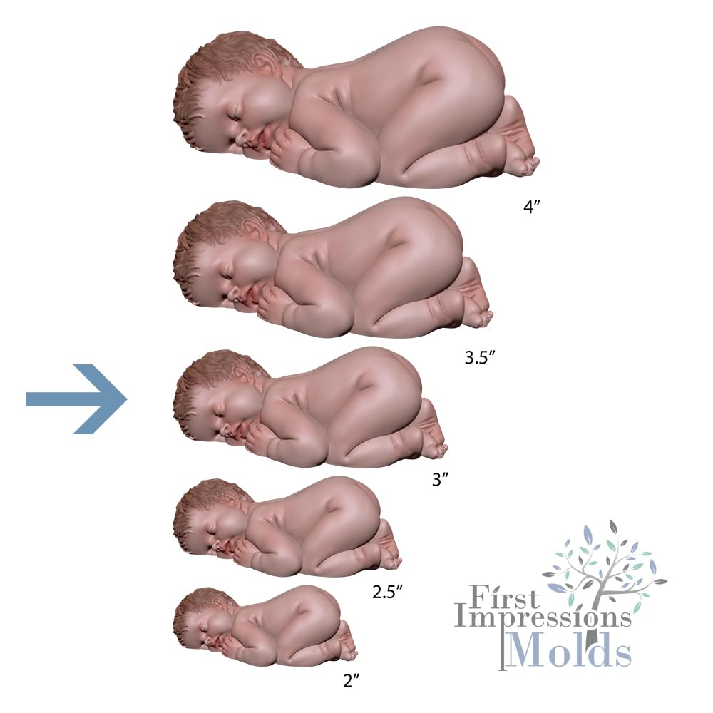 Sleeping Baby 3 Medium Silicone Mold B234 By First Impressions Molds