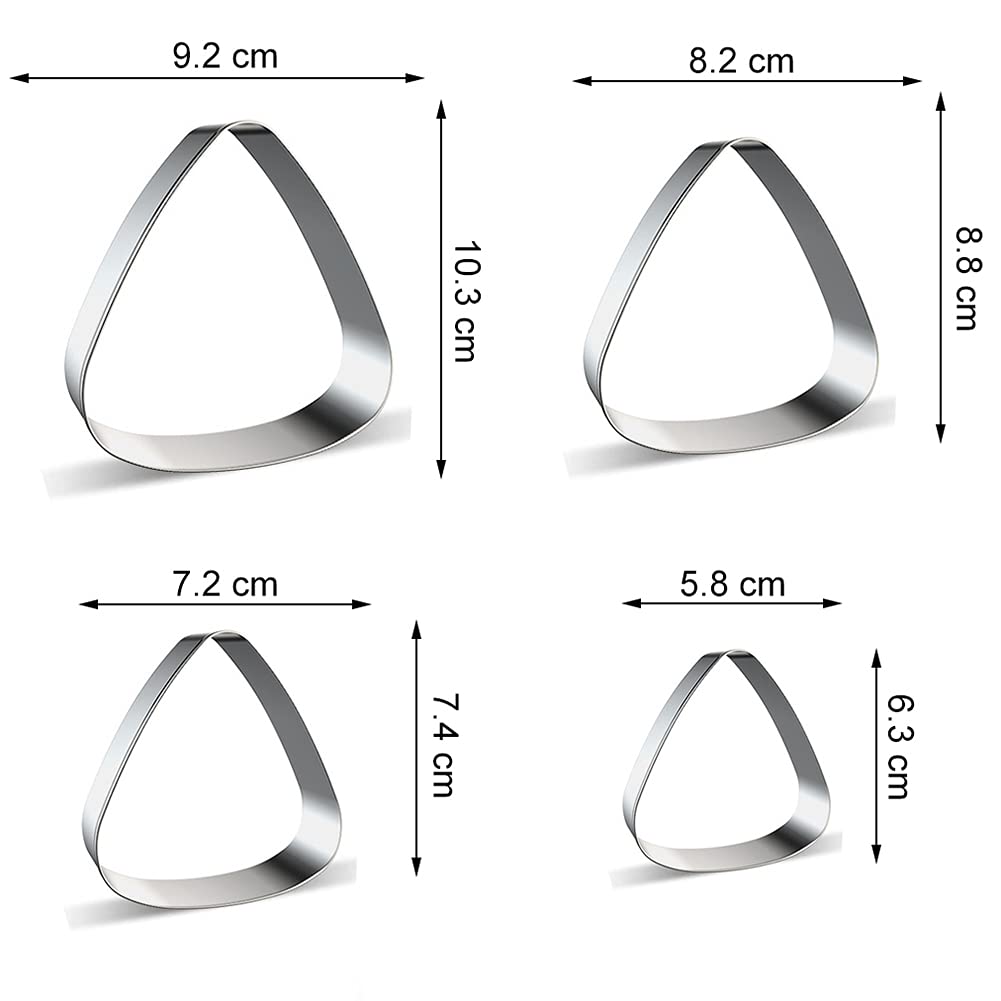 Candy Corn Cookie Cutters Set - 4 Pieces Metal Candy Corn Shapes Fondant Cookie Cutter Biscuit Molds For Fall/Autumn Halloween A