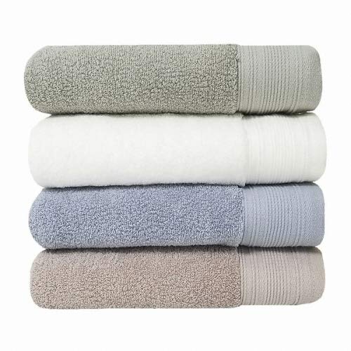 Songwol Hotel Collection Premium Large Face Towels (Set Of 4)  20 X 40 Inch, 470 Gsm  Absorbent Combed Cotton Fabric  Cross Hemm