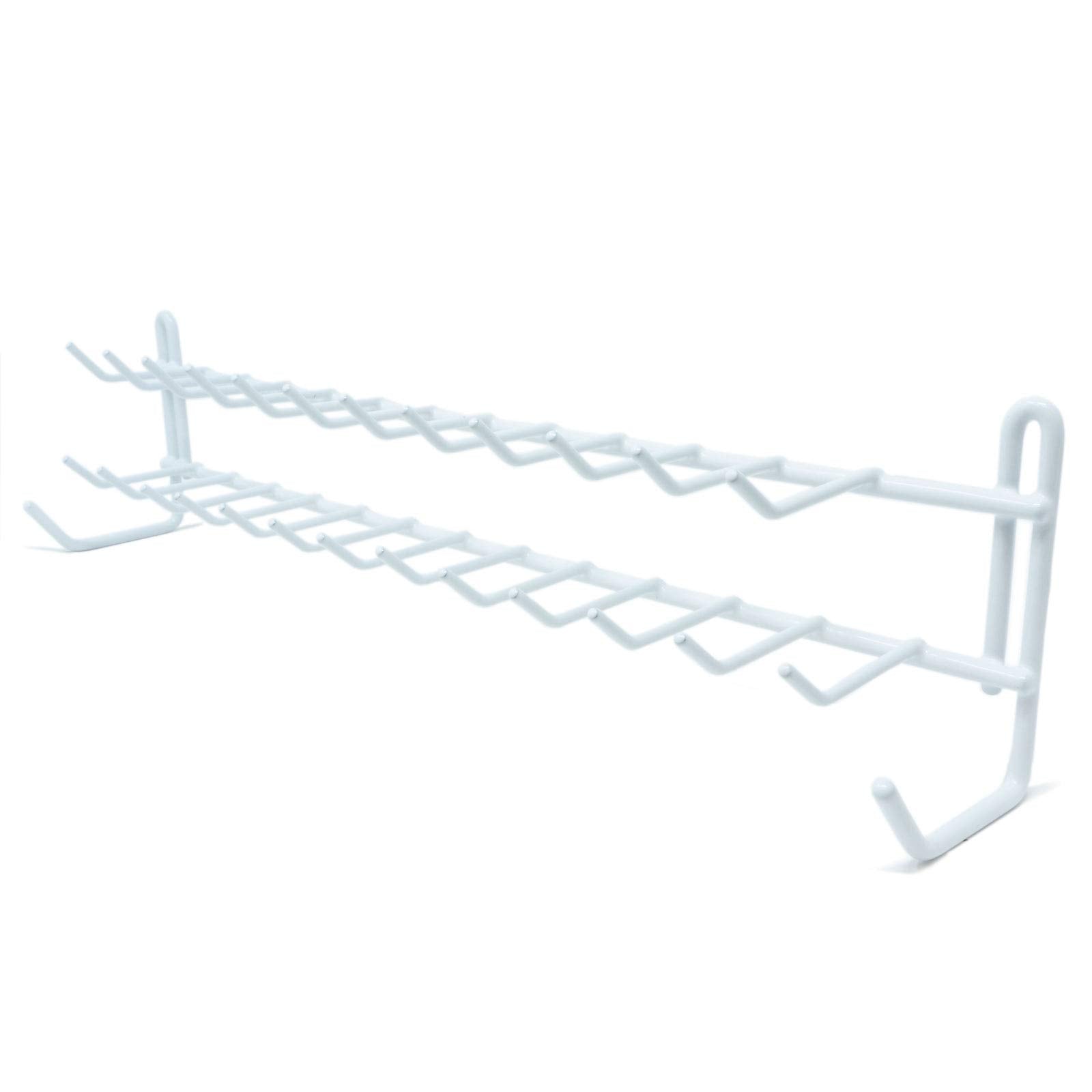 Huji Wall Mount Tie And Belt Rack Organizer, White (1 Pack)
