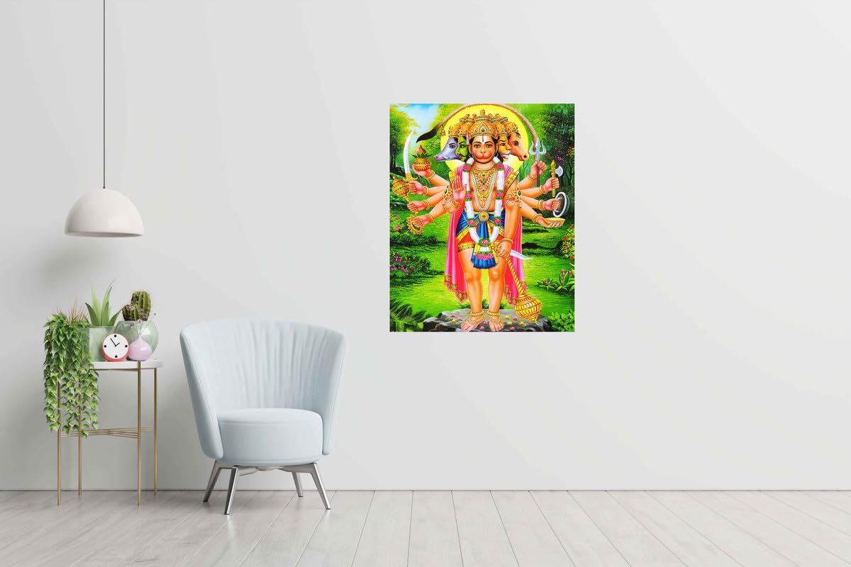 Hk Prints Hanuman Ji Religious Big Size Flex Poster For Room (24X36 Inch, 210 Gsm Paper, Gloss Finish, Multicolor) F-822
