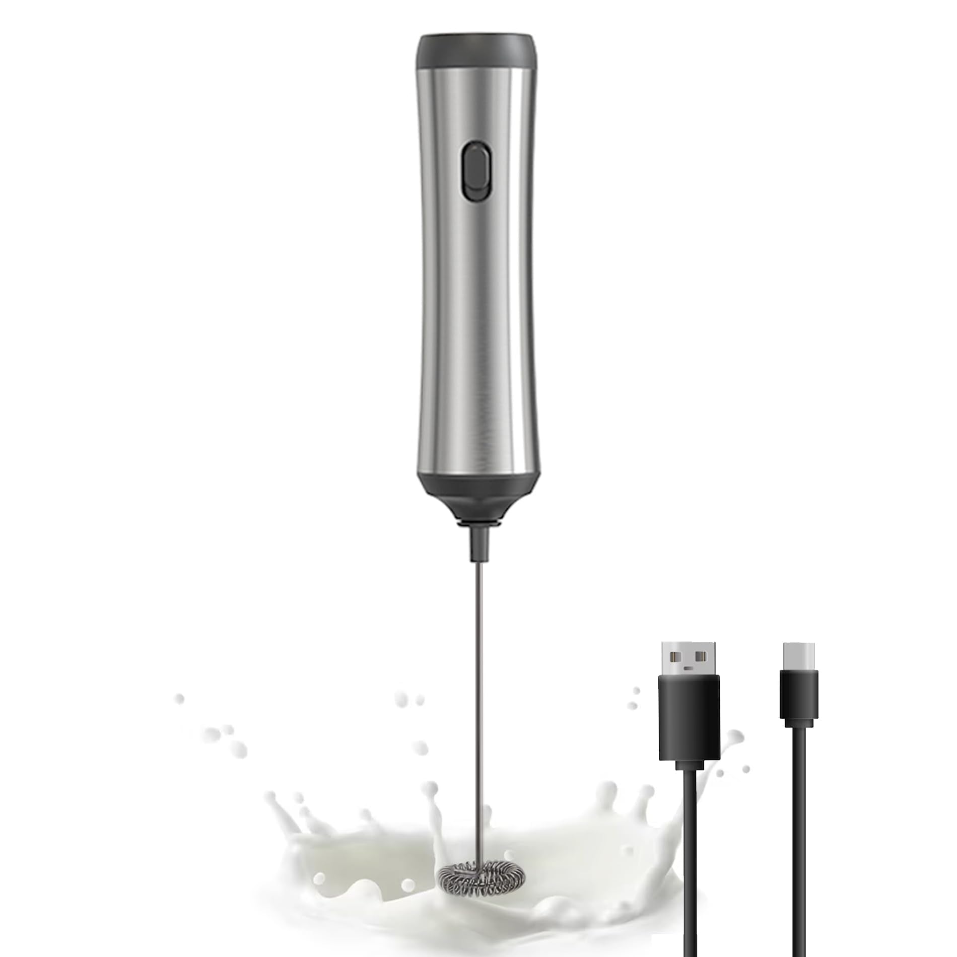 Handheld Coffee Frother,Usb-Rechargeable Hand Frother,Adjustable Handheld Milk Frother For Cappuccinos, Hot Chocolate, Milkshake