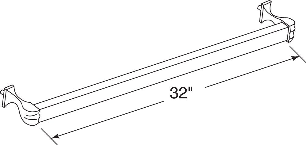 Prime-Line M 6093 32 In., Chrome, Tub And Shower Towel Bar And Bracket (Single Pack)