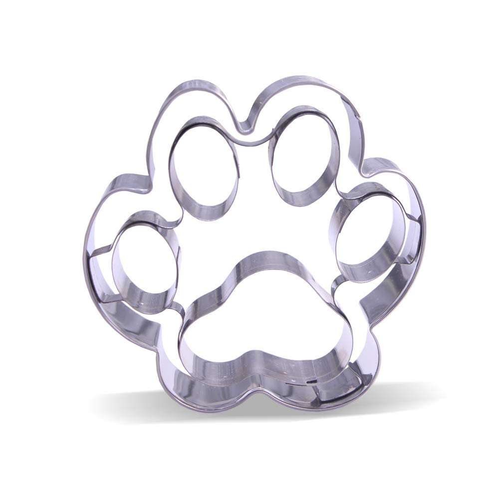 Keewah Large Dog Paw Cookie Cutter, 4   , Stainless Steel