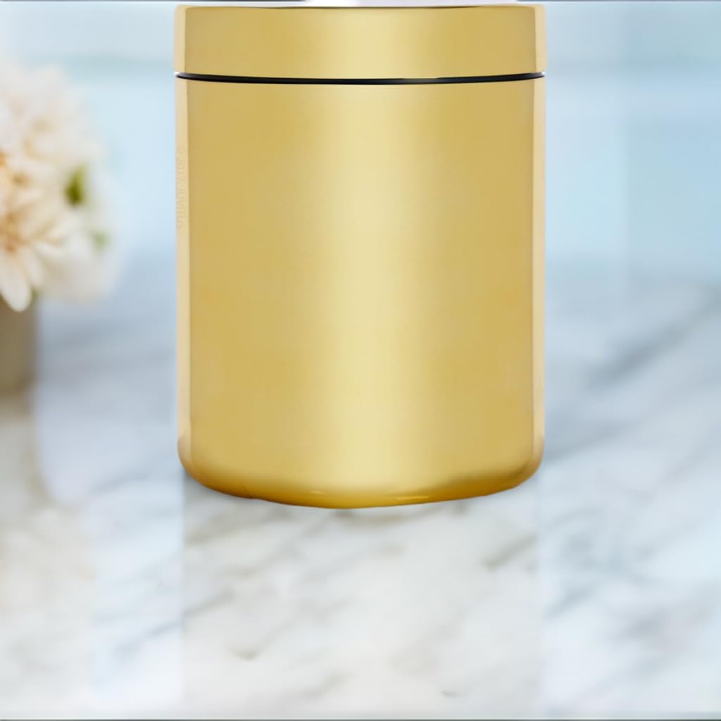 32 Oz Gold Metallic Plastic Refillable Jar With Smooth Lid (3 Pack)