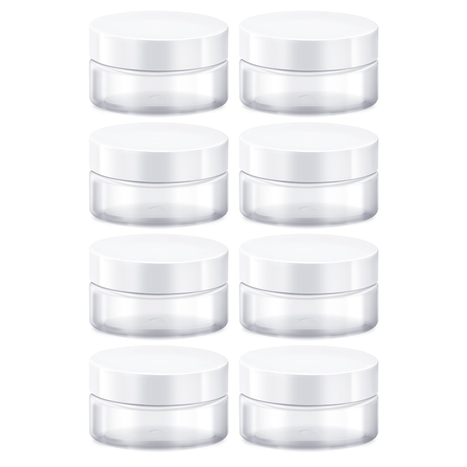 20 Ml Sample Containers, Elumeiro 0.7Oz Mini Travel Size Containers For Toiletries Small Plastic Cream Jars With White Lid For C