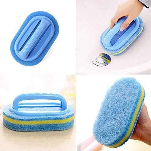 Koksi 2-Piece Cleaning Brush For Bathroom Kitchen Bathtub Toilet Cleaner All Purpose Shower Sponge Scrubbing Brush With Ergonomi