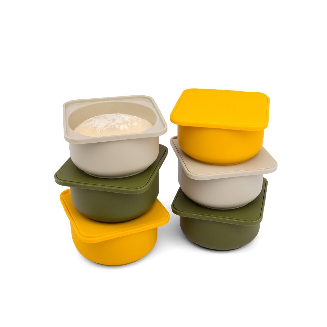 Babadoh Pizza Making Accessories | Pizza Dough Proofing Containers With Lids | Stackable Dough Trays | The Perfect Pizza (Multi