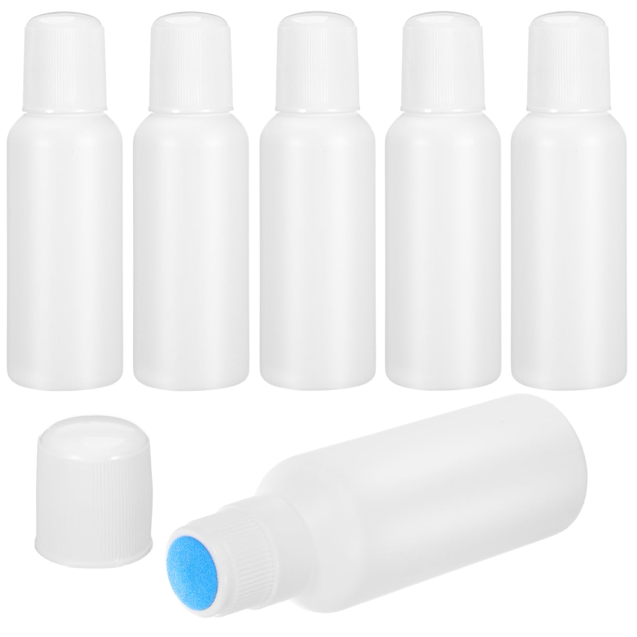 Cabilock 6 pack Sponge Head Applicator Bottles Refillable Liniments Bottle Empty Small Liquid Bottle for Essential Oils Perfume 