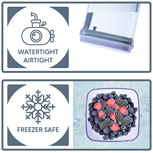 Ichewie - Boptop (1Pc - 5Lb Flour) Airtight Food Storage Container - Mechanical Silicone Seal Canister - Bpa-Free - 4.2Qt