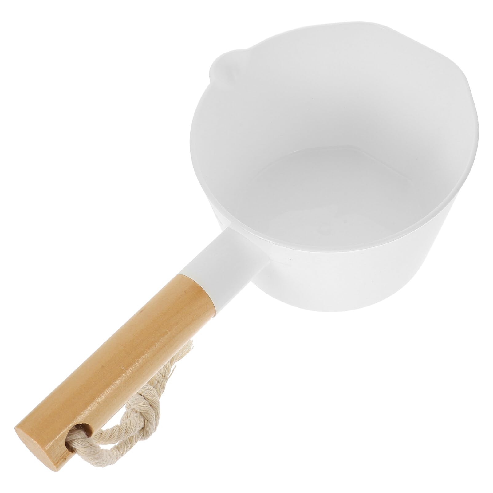 DEARMAMY Long Handle Water Ladle Scoop with Wooden Handle 12.00In Kitchen and Bathroom Water Dip with Large Capacity for Bathing