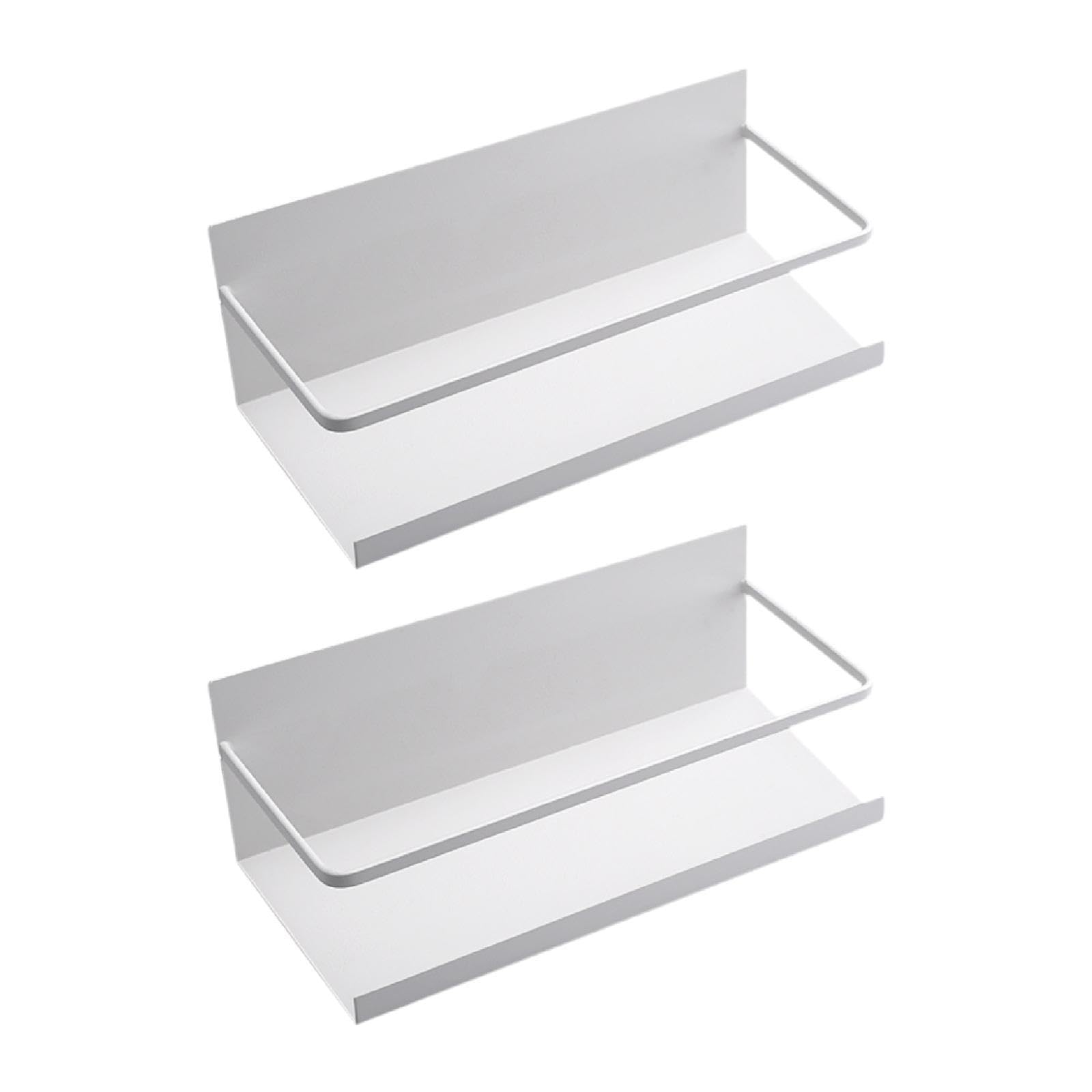 Trendivibe 2Pcs Magnetic Spice Rack Side Of The Refrigerator Storage For Home Apartment White