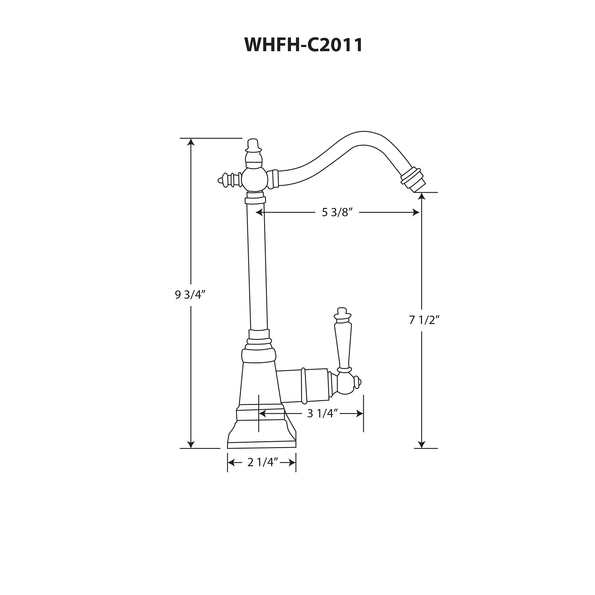 Whitehaus Collection Whfh-C2011-C Forever Hot Point Of Use Cold Water Faucet With Traditional Spout, Polished Chrome