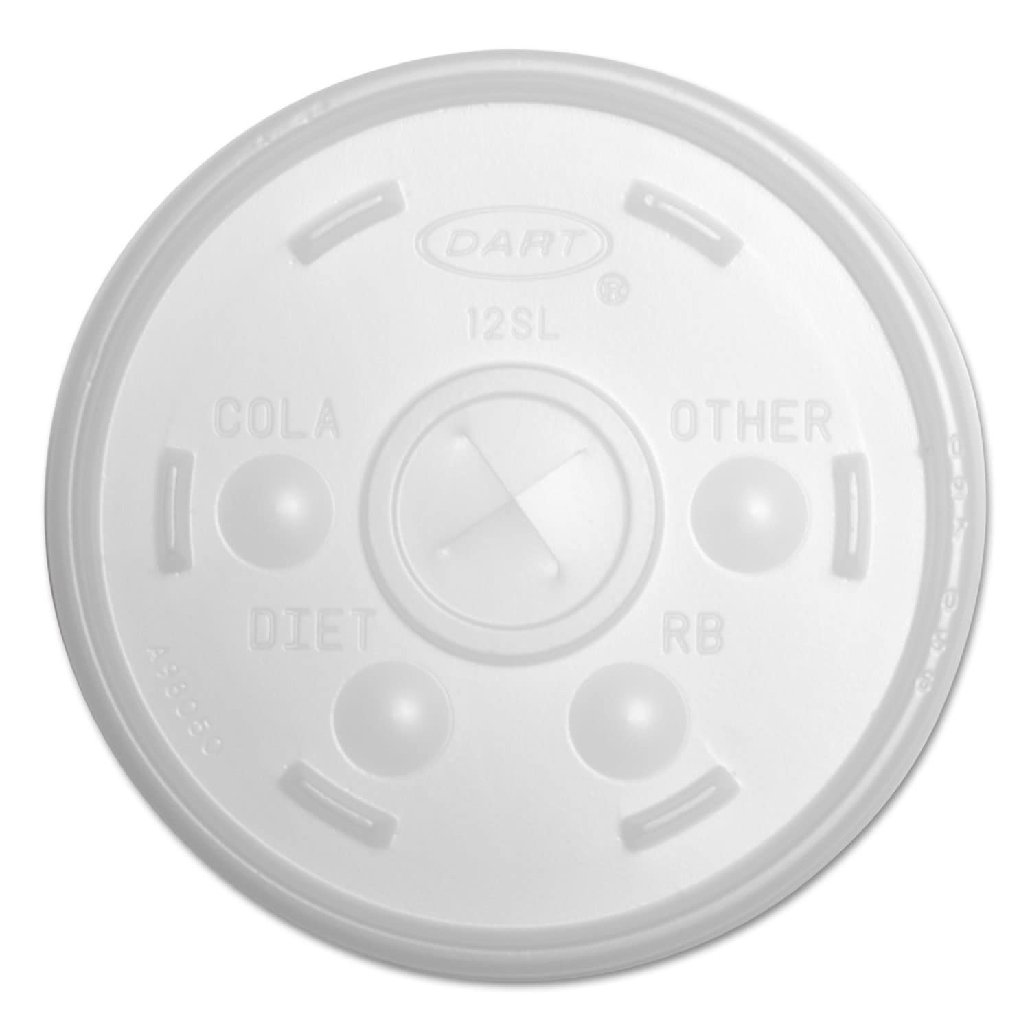 Dart Translucent Slotted Foam Cup Lids - Plastic - 1000 / Carton - Translucent