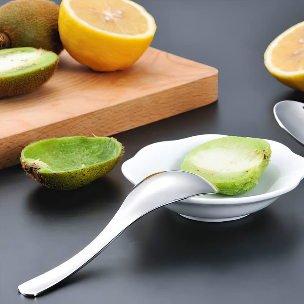 Aoosy Soup Spoons, 6 Pieces Stainless Steel Korean Spoons, Asian Soup Spoons, 6.3 Inches Heavy Duty Asian Thick Short Handle Ram