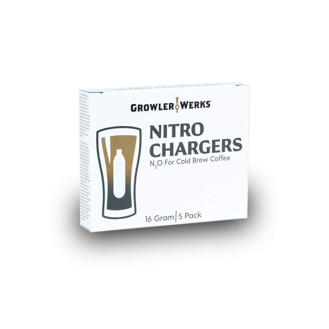 Growlerwerks Nitro N2O Chargers, 10-Pack, Silver