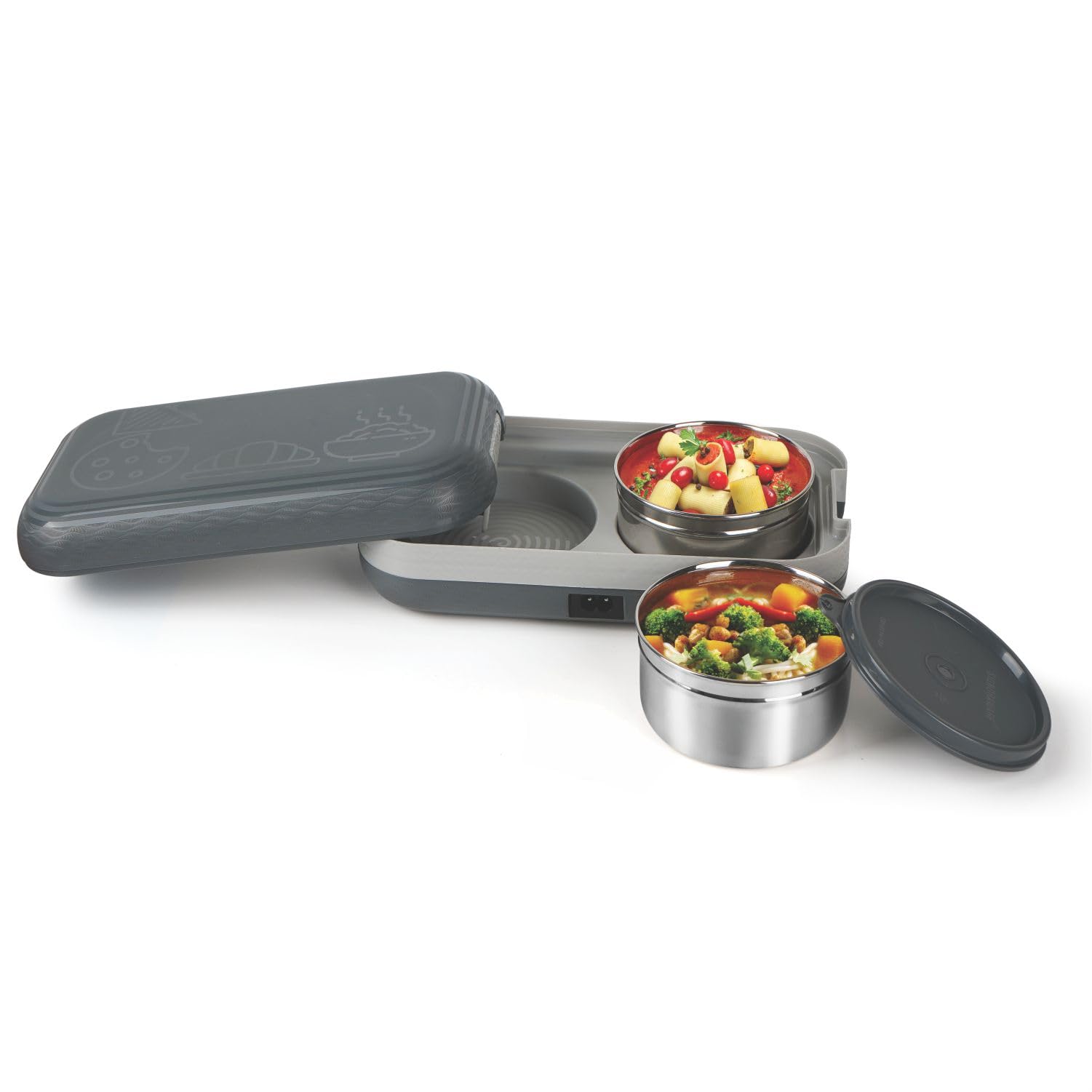 Signoraware EHot Electric Lunch Box| Steel Heated Tiffin| Safe For Students & Adults| Great For Picnics & Outdoors| Ideal For O