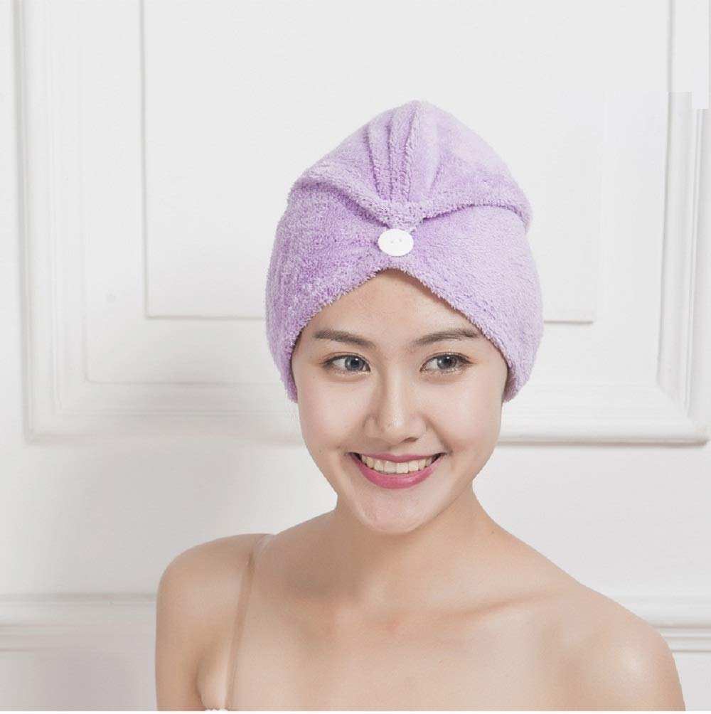 Twiclo 1Pcs Microfiber Hair Wrap Fast Dry Towel Drying Bath Spa Head Soft Cap Turban Wrap Twist Dry Shower Hair Wrap Cap Hat Tow
