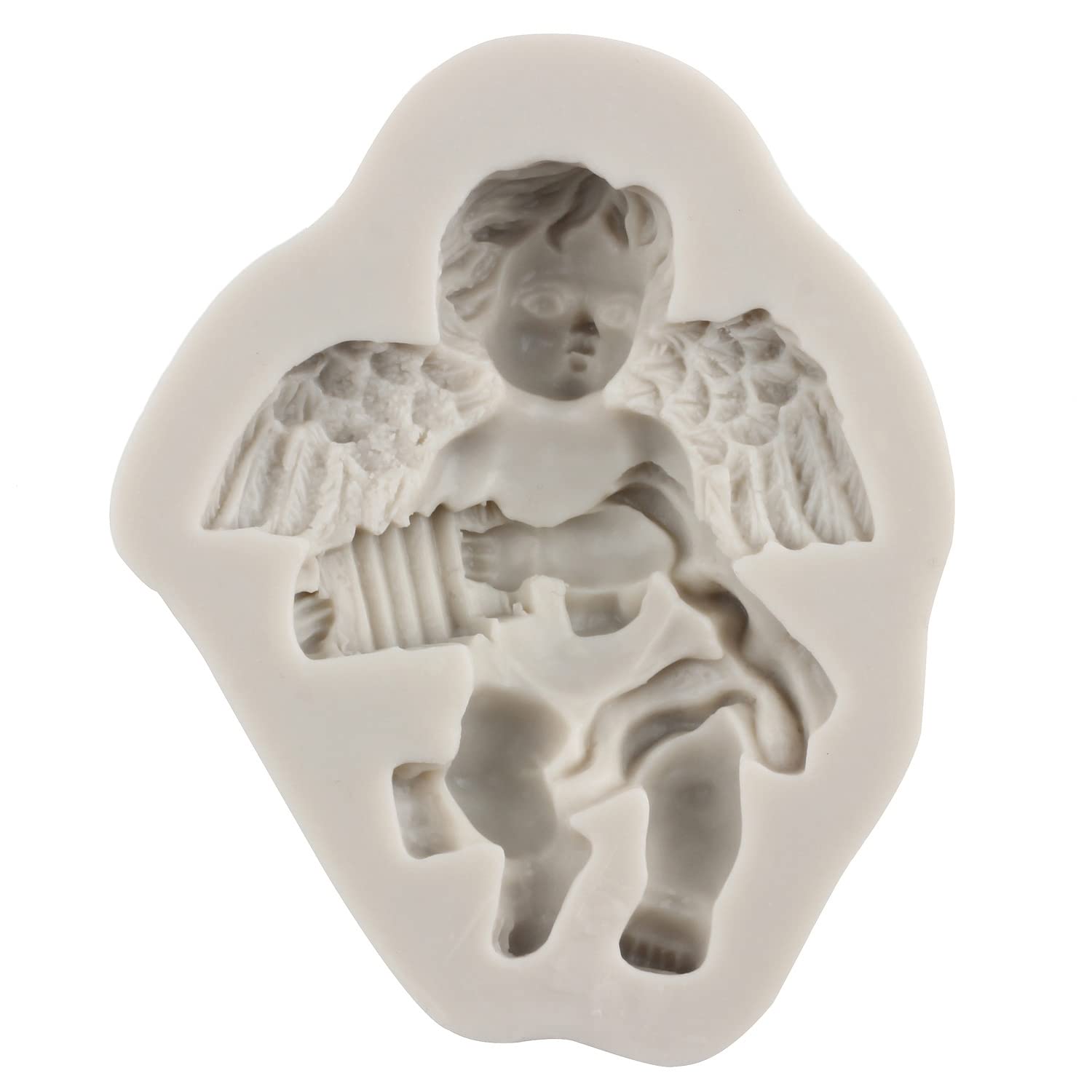 Sijiangmold Angel Baby Silicone Mold Angel Wings Fondant Molds Angel Cherub Molds For Baby Shower Cake Decoration Cupcake Topper