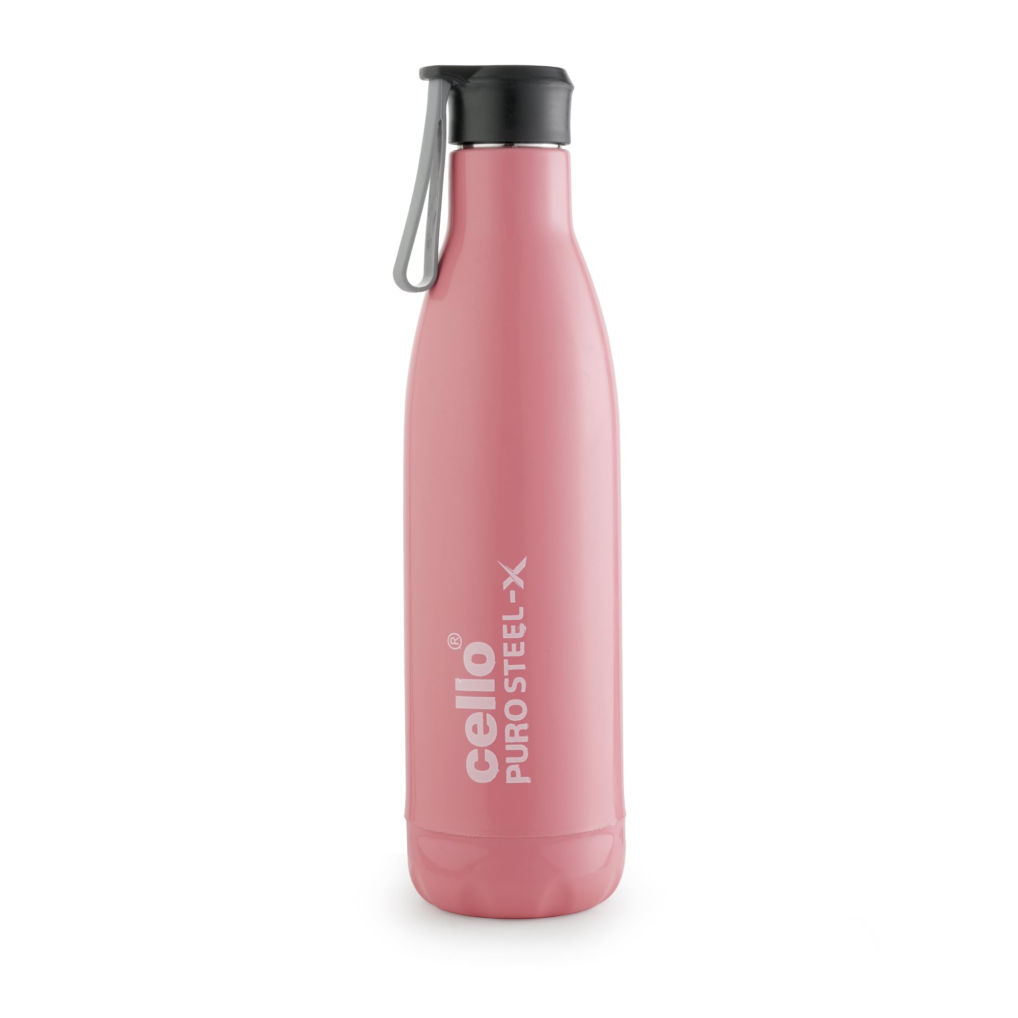 Cello Puro Steel-X Neo 900 Inner Steel Insulated Water Bottle 720Ml, Pink | Isi Certified | Pu Insulated | Bpa Free, Leakproof |