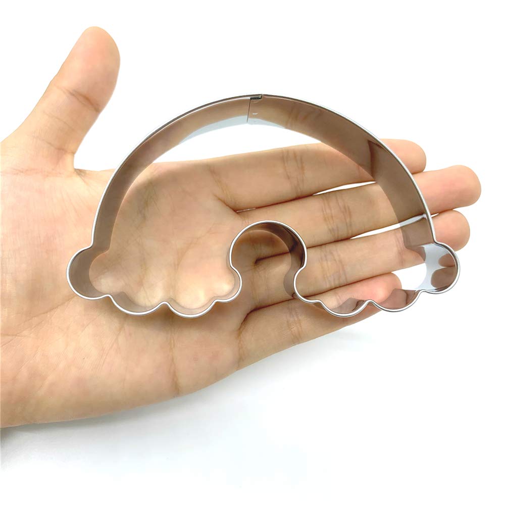 Liliao Rainbow Cookie Cutter For Kids - 4 X 2.4 Inches - Stainless Steel